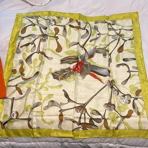 Hermes Women’s Silk Scarf. Like Green Holiday Holly